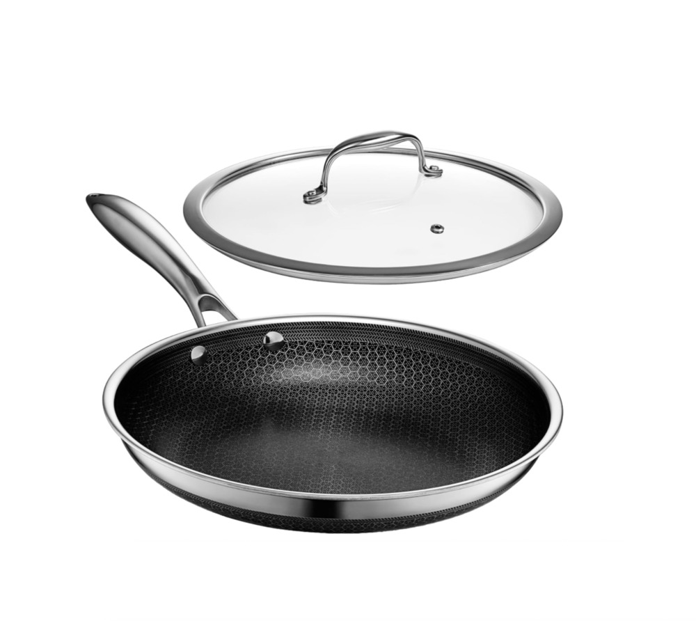 HexClad 10" Hybrid Nonstick Frying Pan with Lid